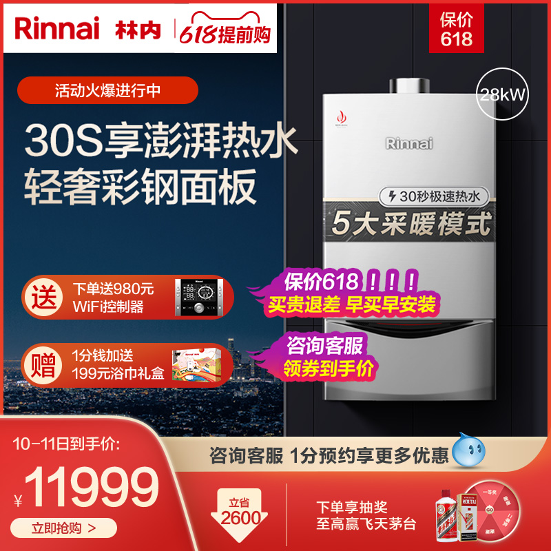 Rinnai Forest 28KWG55-100A wall-hung furnace for household floor heating gas water heater and boiler dual use