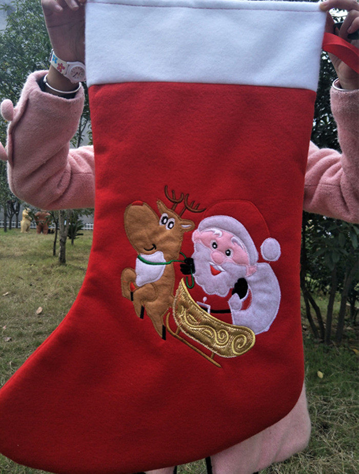 Christmas Ornaments Christmas Socks Pendant Embroidered Santa Socks Gift Socks Gift Socks Large