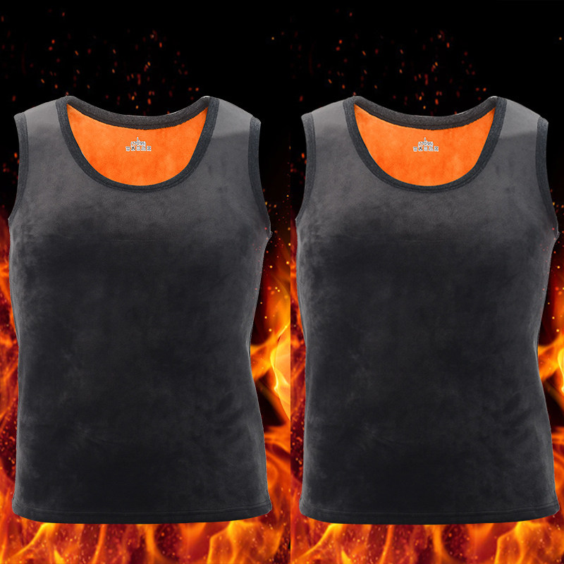 2 Warm vest men plus a fine vest with a tight horse collar double - faced sweater in autumn and winter