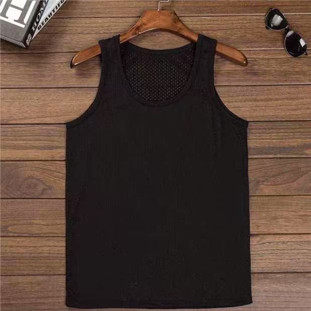 Nhanh khô vest nam mùa hè tập thể dục mồ hôi tập thể dục băng lưới mắt rỗng XL vest béo người đàn ông - Áo vest áo 3 lỗ nam