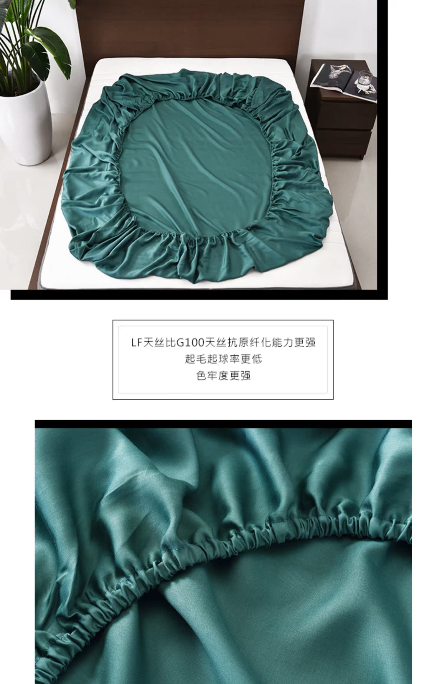 80 chiếc giường dây mảnh màu xanh đơn chiếc Một chiếc giường đàn hồi 莱 莱赛尔 冰 丝 防滑 高 床 - Trang bị Covers Ga chun Everon