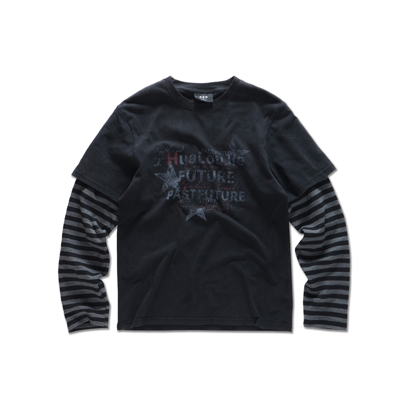 Elyslum Original Hualoujie Street Style Washed Vintage English Slogan Direct Print Fake Two-Piece Long-Sleeve T-Shirt Elyslum Original Hualoujie Street Style Washed Vintage English Slogan Direct Print Fake Two-Piece Long-Sleeve T-Shirt