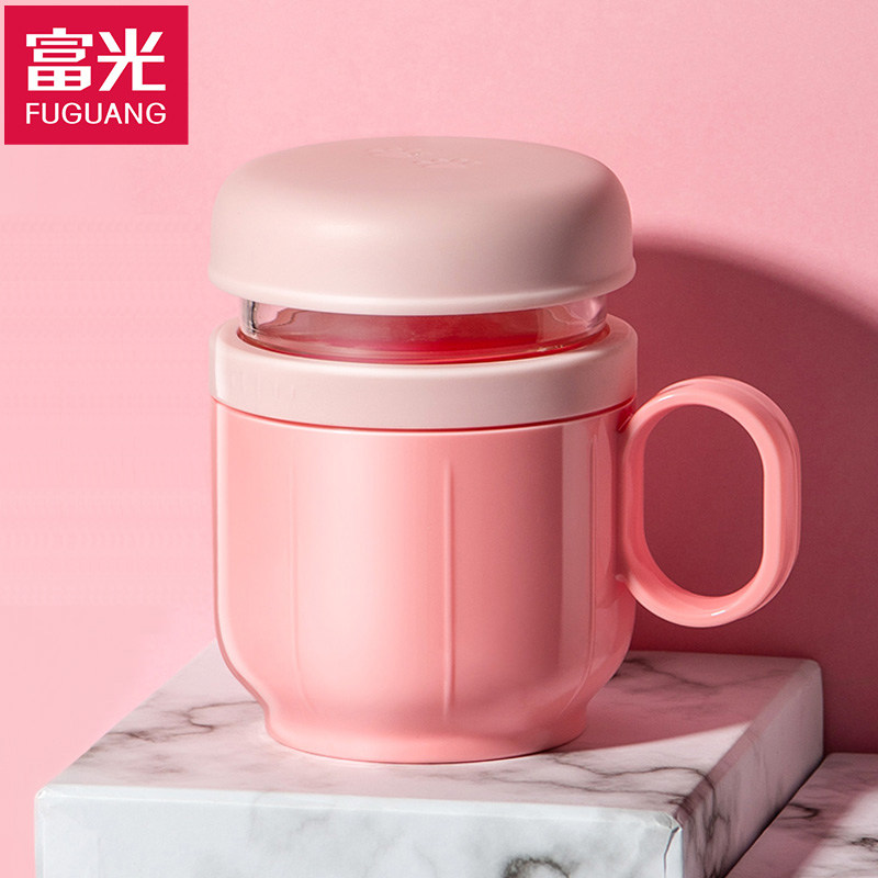 Fuguang glass water cup ladies office tea heat-resistant and anti-fall household with lid and cup filter tea cup