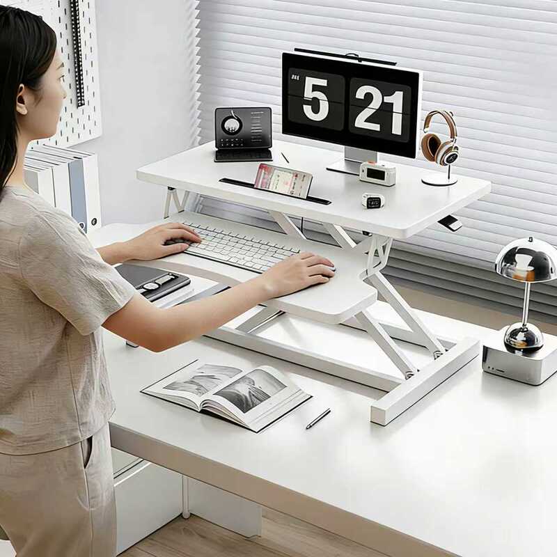 Standing Workstation Adjustable Office Desk Laptop Folding Stand Adjustable Desktop Computer Desk Heightening Stand