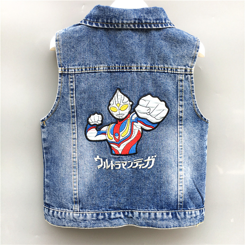2022 Spring autumn season new boy waistcoat slim denim jacket large and small children's baby cotton vest Ottmann tide