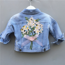 Girls denim coat spring clothing 2019 new children Foreign style Net Red little girl small childrens clothing spring and autumn Super foreign gas