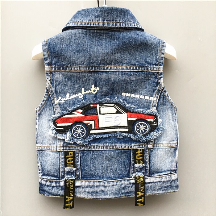 Boys denim vest vest little girl car spring and autumn 2 coat 3 Children 4 Korean version of the baby 7 years old 5 shoulder tide 6