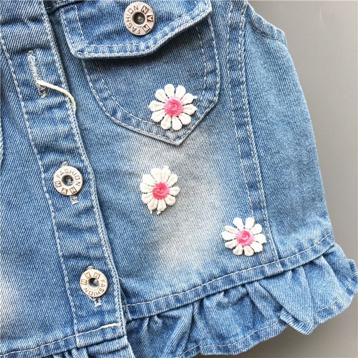 Trẻ em denim vest của phụ nữ vest 2018 mới của Hàn Quốc phiên bản của mùa xuân và mùa thu áo nam bé công chúa vest vest con