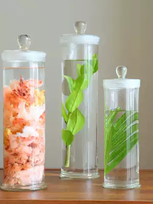 Lead-free fine ginseng wine bottle glass specimen bottle straight tube bottle sample bottle wide mouth frosted wine jar