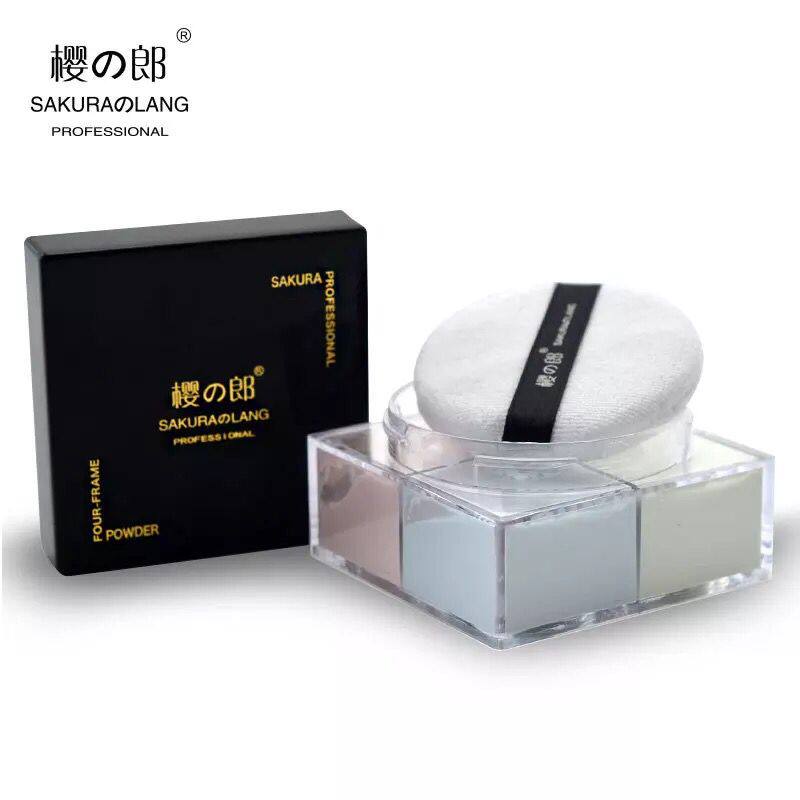 Cherry Groom Color makeup Four color honey powder Makeup Honey Powder Subang Light Control Oil Natural refreshing 4-g student makeup artist