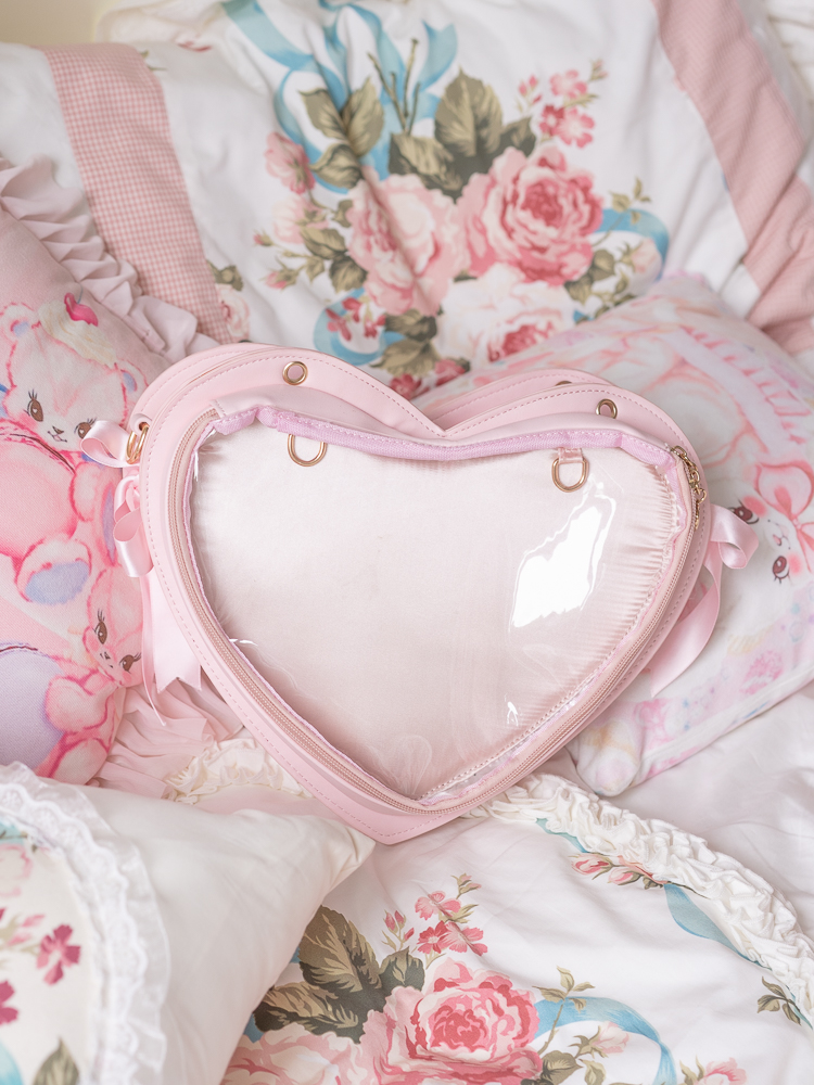 Japanese Lolita Harajuku Shoulder Bag Ribbon Itabag Cosplay Transparent Handbag Japanese Lolita Harajuku Shoulder Bag Ribbon Itabag Cosplay Transparent Handbag
