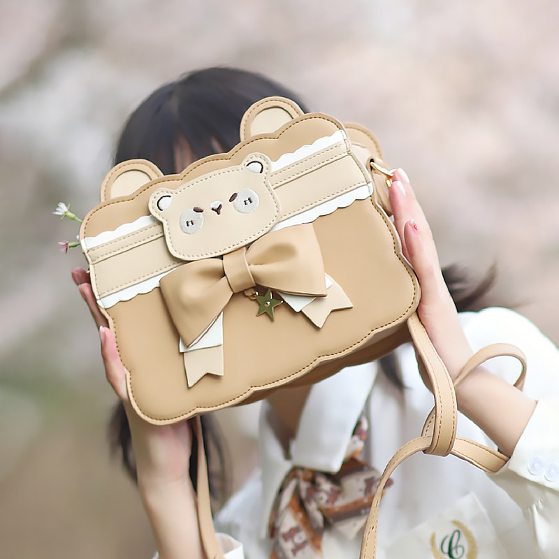 Milk Tea Bear Original Bear Cookie Slipper Bag Japanese JK Uniform Bag Cute Girl Bag with Lolita Bag