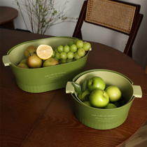 Nordic Double Layer Wash Basin Drain Basket Kitchen Wash Fruit Tray Living-room Multifunction Home Multipurpose Naughty Basket