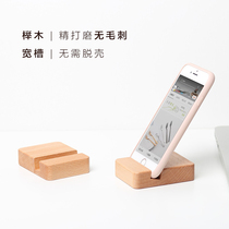 Solid Wood square desktop mobile phone holder ipad creative gift kung fu Trojan bedside ornaments kindle stand