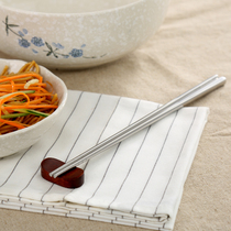 5 Double Mounted Stainless Steel Chopsticks Home Anti-Slip Chopsticks Suit German Craft Hollow Home Chopsticks