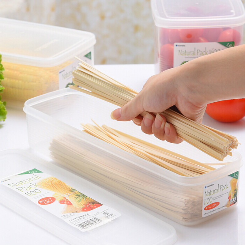 Japan imported noodle preservation box Noodle storage box Plastic rectangular noodle box sealed refrigerator noodle box