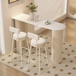Rock Board High Bar Table Cream Style For Home Long Table Living Room Sofa Balcony Partition Mini Casual Small Bar