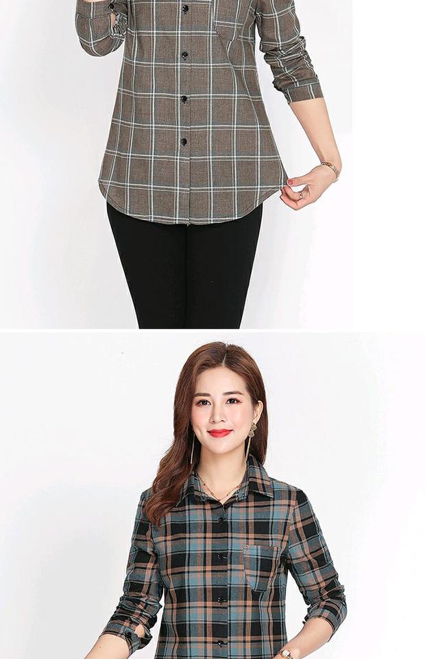 Ưu đãi đặc biệt phiên bản Hàn Quốc của áo sơ mi nữ mùa xuân và mùa thu kẻ sọc trung niên mẹ giản dị áo sơ mi dài tay trong áo cotton dài - Quần áo của mẹ áo khoác cho phụ nữ 40 tuổi