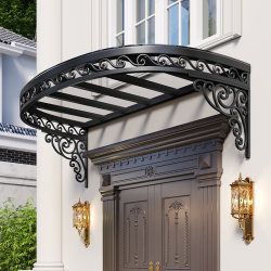 European-Style House Outdoor Wrought Iron Rain Shelter Eaves Awning thickened Rain Shield Balcony Courtyard Aluminum Alloy Rain Canopy
