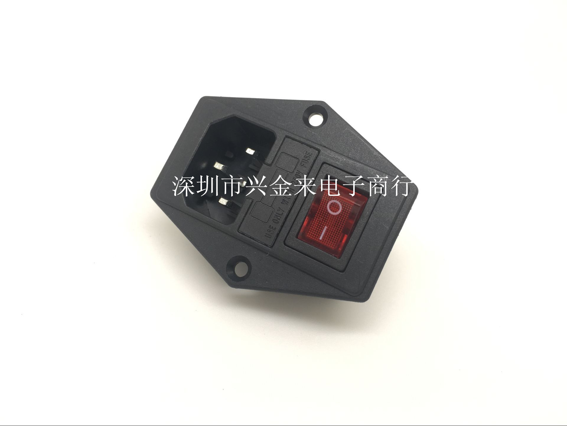 AC power socket 10A 250V three-in-one with safety rope switch with light character word with ear AC socket