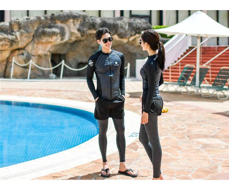 Zipper bảo thủ phù hợp với lặn nữ chia tay dài quần chống nắng áo tắm sứa phù hợp với cặp vợ chồng lướt quần áo bơi mùa xuân nóng đồ bơi 2 mảnh