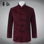 Thu đông trung niên nam Tang phù hợp với áo khoác quốc phục phong cách Trung Quốc phong cách Trung Quốc khóa cổ áo cổ áo khoác áo khoác cotton