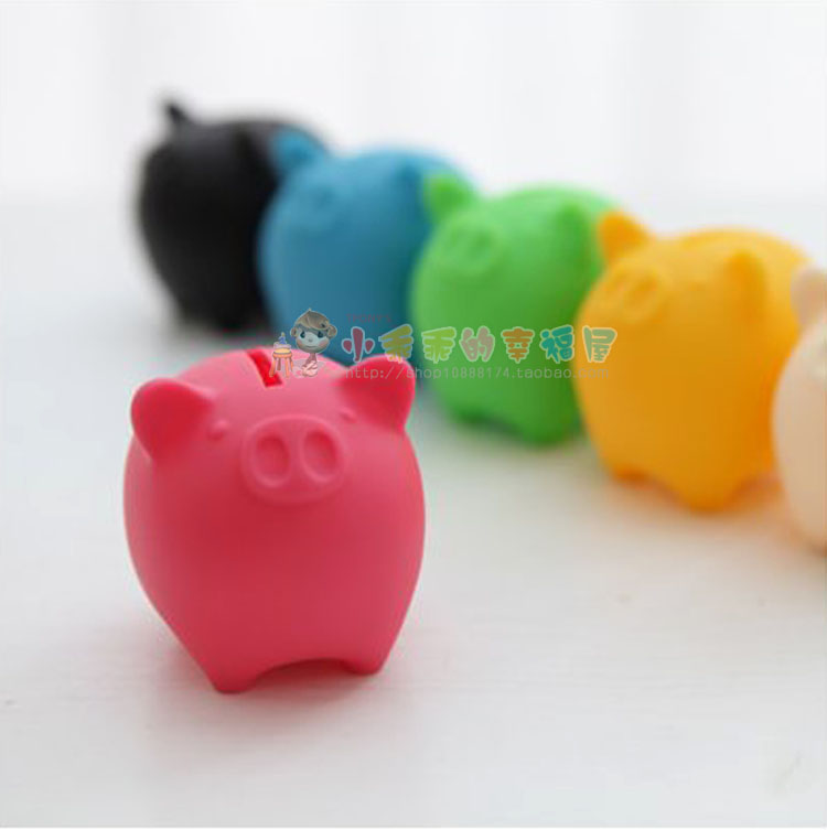 Set half price w7225 Japan COIN pig piggy bank six-color set of small and medium-sized selection