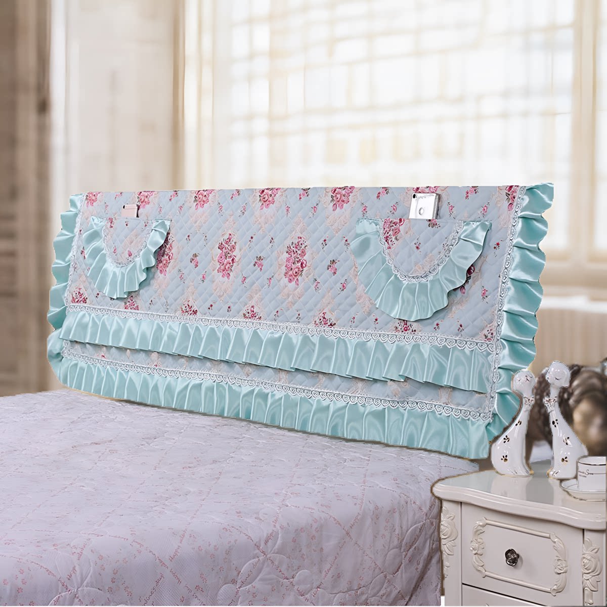 Full bag headboard cover soft bag minimalist modern dust proof universal universal bedside hood wood bed backrest cover 2023 new-Taobao