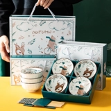 Сине-белый керамический комплект, посуда для еды для домашнего использования, подарочная коробка, подарок на день рождения