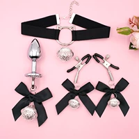 Воротник+Lact Clip+обычная анальная заглушка [серебро]