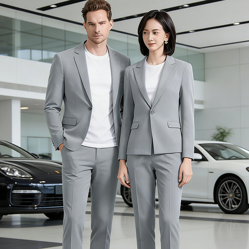 Light Gray Suit Byd Fang Cheng Bao 4S Store Sales Uniform Suit Jacket Autumn Men's and Women's Suit Men's Set T-Shirt