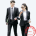 Mùa thu và mùa đông nam nữ với cùng một đoạn phù hợp với ba mảnh kích thước lớn phù hợp với công ty hàng năm cuộc họp công việc tùy chỉnh quần áo nam áo vest nam hàn quốc Suit phù hợp