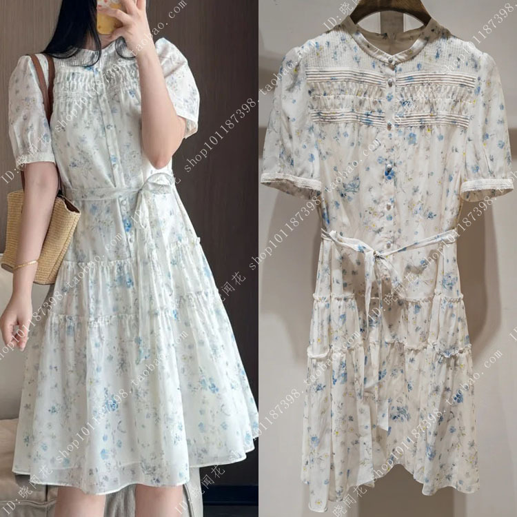 Vgrass 2026 Summer Collection Genuine Organza Watercolor Floral Print Dress 2344C Vgrass 2026 Summer Collection Genuine Organza Watercolor Floral Print Dress 2344C