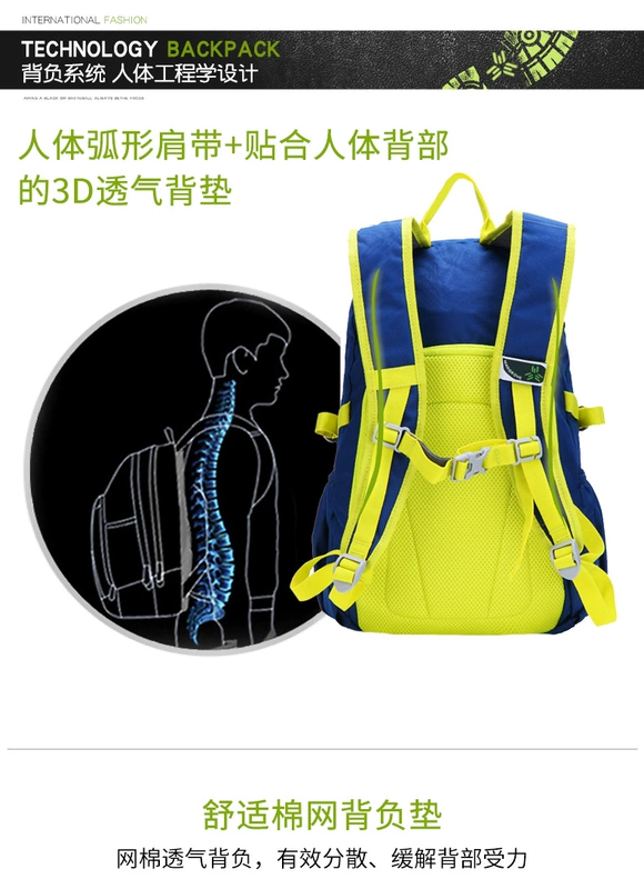 Mangofu ngoài trời ba lô unisex ba lô 20L siêu nhẹ chống văng chống trộm đi bộ đường dài ba lô nhỏ - Ba lô