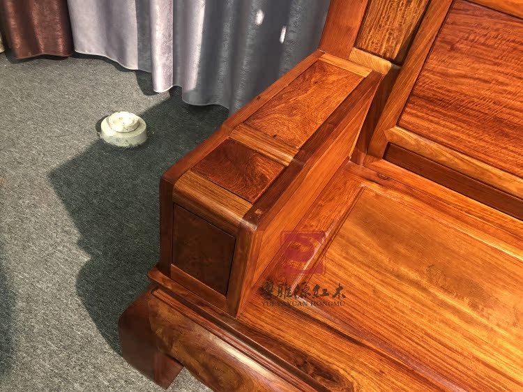 Nội thất gỗ gụ Quảng Tây Đông Hưng gỗ hồng mộc Miến Điện màu sắc quốc gia Tianxiang 113 sofa Tiêu chuẩn quốc gia gỗ gụ hoa hồng lớn - Bộ đồ nội thất ghế sofa gỗ