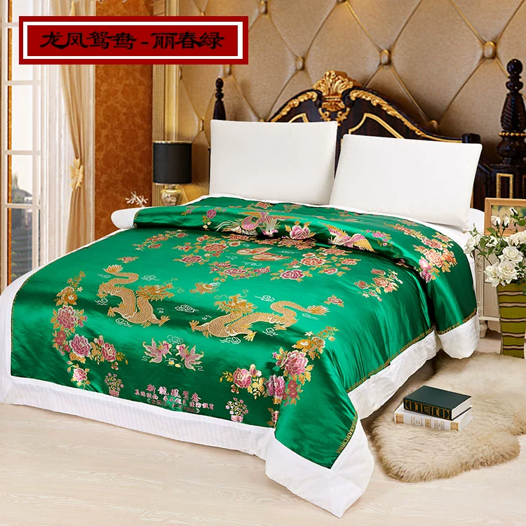 Genuine Hangzhou lụa gấm satin đám cưới chăn chăn lụa chăn cưới trăm trẻ em là con rồng và phượng - Quilt Covers vỏ chăn cotton