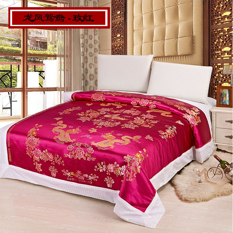 Genuine Hangzhou lụa gấm satin đám cưới chăn chăn lụa chăn cưới trăm trẻ em là con rồng và phượng - Quilt Covers vỏ chăn everon
