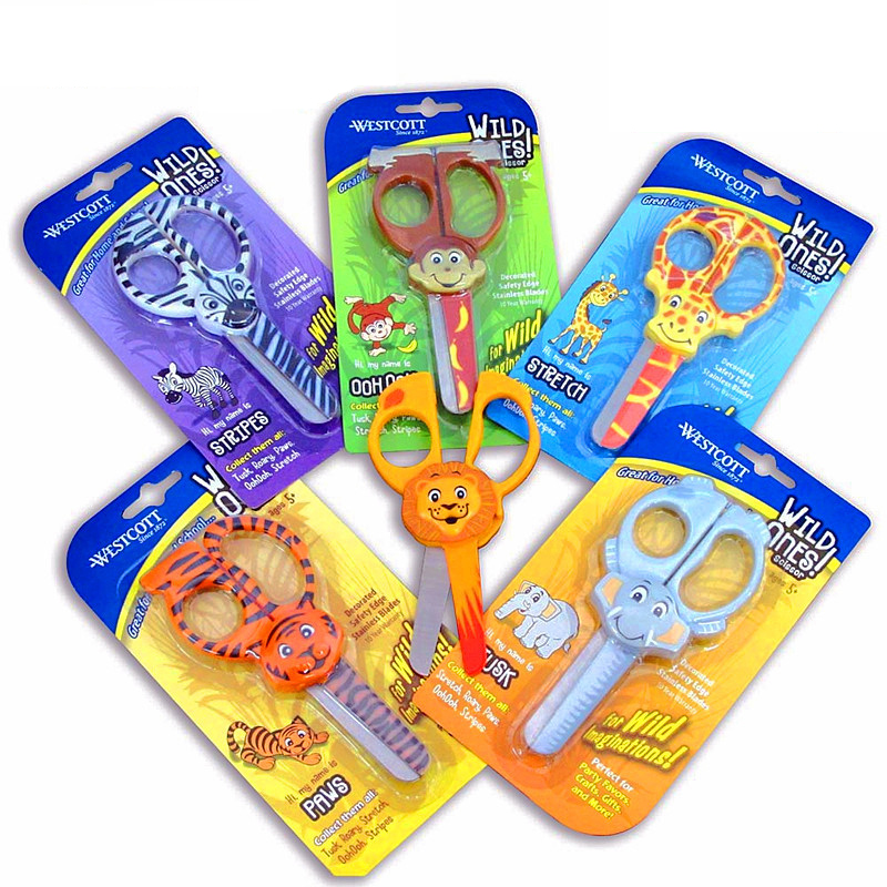 Children's hand scissors do not hurt the hand Children's safety lace scissors Student paper-cut diy anti-pinch hand art scissors