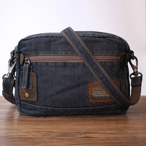  2020 original Japanese and Korean men and women retro denim shoulder messenger bag casual business clutch flat bag trend