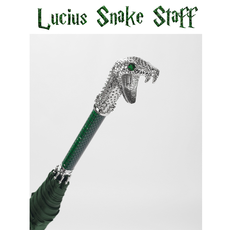 Malfoy Hogwarts Slytherin School of Witchcraft and Wizardry Lucius Snake Wand Long-Handled Umbrella Snake House Wand Umbrella Malfoy Hogwarts Slytherin School of Witchcraft and Wizardry Lucius Snake Wand Long-Handled Umbrella Snake House Wand Umbrella
