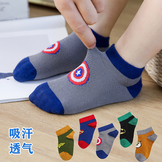 ເດັກຊາຍ socks summer ບາງ socks ຝ້າຍບໍລິສຸດ 6-8-10-12 ປີ 9 ເດັກນ້ອຍ summer breathable ເຮືອເດັກ socks ເດັກນ້ອຍ