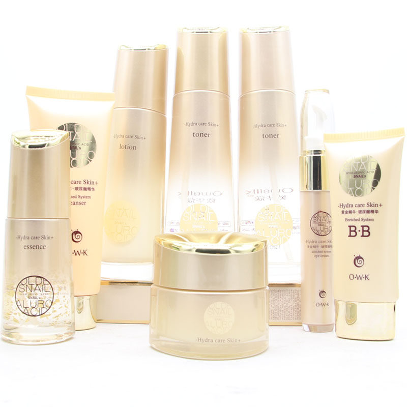 Ouhuakou Gold Snail Hyaluronic Acid Essence Set Hydrating Moisturizing Repair Cleansing Milk Cream BB Cream Air Cushion