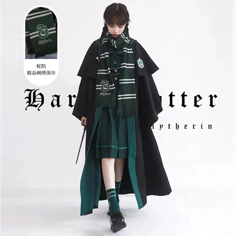 Harry Potter Embroidered Scarf for Men and Women, Winter Gift from Universal Studios Academy, Gryffindor, Slytherin Harry Potter Embroidered Scarf for Men and Women, Winter Gift from Universal Studios Academy, Gryffindor, Slytherin
