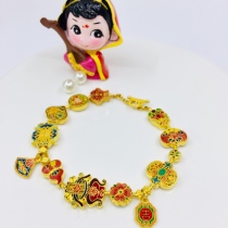 Zhaojun Golden Shop 24K Foot Gold High Temperature Minerals Burn Blue Hand Chisel Engraving Chaise Multi-treasure Advanced Customization