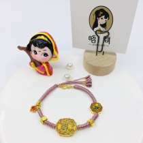 Zhaojun jinpai Artisanal Foot Gold High Temperature Minerals Burn Blue Floury Flowers Like Brocade Florist Bracelet DIY Girl Presents