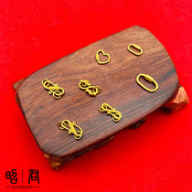 Zhaojun Golden Paving Ancient Method Gold 24K Foot Gold 999 Handmade Chisel Carve Chain Necklace Diy Buckle Head OT Universal Accessories