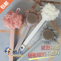 Japan double sided long handle rubbing bath brush with soft hair bath brushed bath towels rubbing back deity rubbing back rubbing mud bath brush