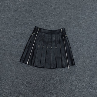 2025 New Genuine Leather Skirt for Women, Autumn and Winter High-Waisted A-Line Pleated Fashionable Haining Sheepskin Half Skirt Short Skirt