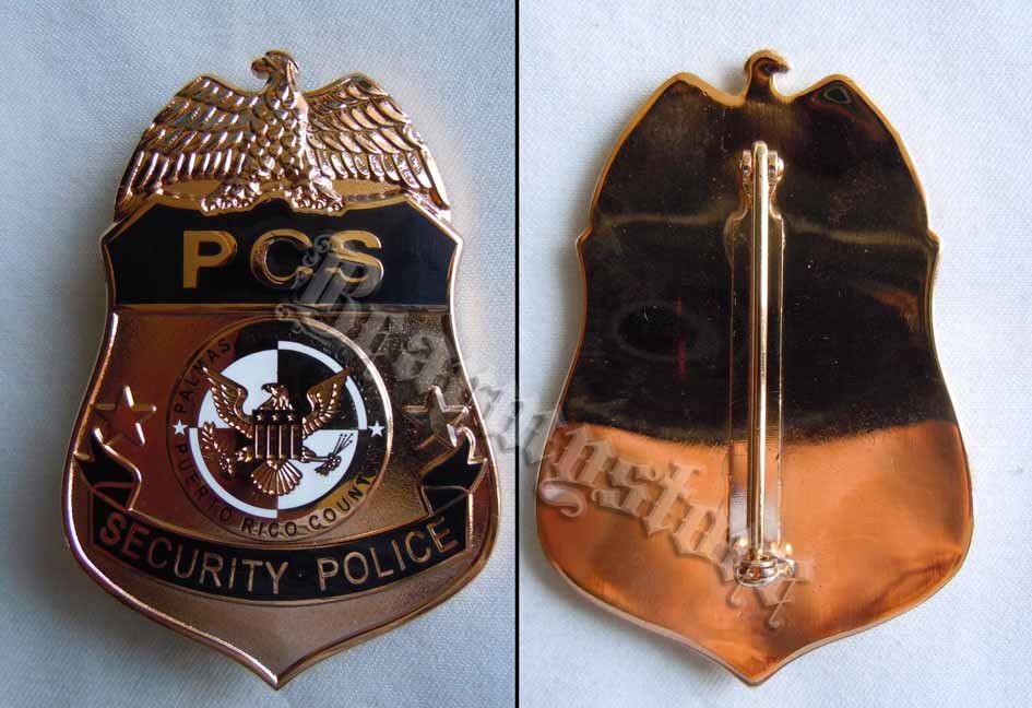 American Puerto Rico Security Police PCS Metal Badge of the United States Security Police Large Metal Brast