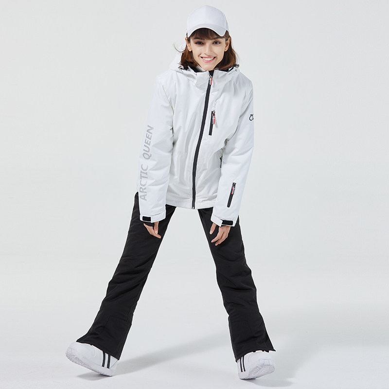 Ski suit men's and women's suits outdoor veneer double board ski suit Xuexiang waterproof warm white ski suit couple models